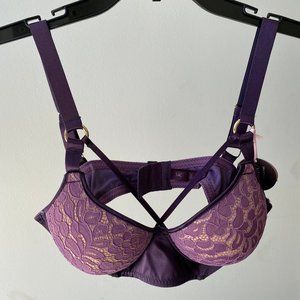 Lace and Silk Purple Bra